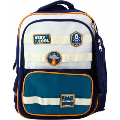 Lean Školní batoh s penálem Space Patches tmavě modrý 16l