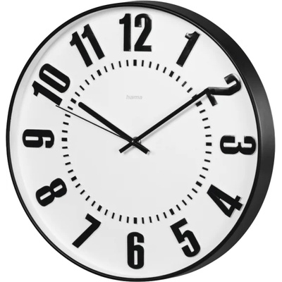 Hama "Black Digits", Тих, 35 см Стенен Часовник
