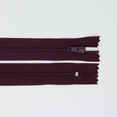 Spirálový zip, šíře 3 mm, délka 30 cm, fialová