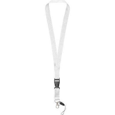 Šňůrka na krk Lanyard na telefon Sagan s odpojitelnou přezkou Bílá