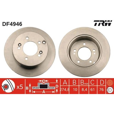 Brzdový kotúč (cena za 1ks) TRW DF4946