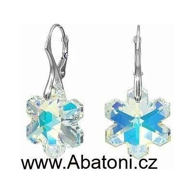 Swarovski Elements Snowflake krystal stříbrné náušnice visací bílá duhová vločka sněhové vločky 11265.1 Crystal AB bílá křišťálová duhová měňavá