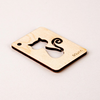 SOJKA Dřevěná vůně do auta - Kočka s ocasem