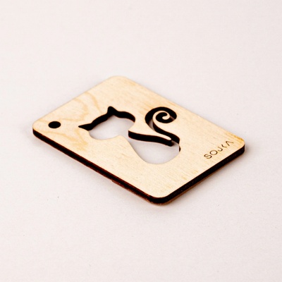 SOJKA Dřevěná vůně do auta - Kočka s ocasem