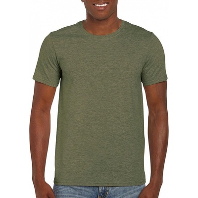 Gildan pánske tričko Softstyle Heather military green