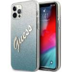 GUESS iPhone 12 Pro Max 6, 7" син твърд калъф Glitter Gradient Script (GUHCP12LPCUGLSBL)
