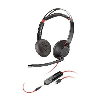 HP Poly Blackwire 5220 náhlavní souprava, 3.5 mm jack + USB-C A adaptér, stereo; 8X231AA