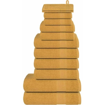 vidaXL Комплект кърпи FROGN от 12 части, златисти, 360 г/м2 (137101)
