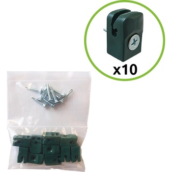 EKOfence Príchytka nap. drôtu so skrutkou PE zelená 10ks 4451