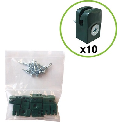 EKOfence Príchytka nap. drôtu so skrutkou PE zelená 10ks 4451