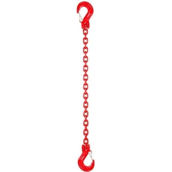 SVX Řetězový závěs hák-hák tř 80 (5 m, 8000 kg, 16 mm) 5m 8000kg 16mm cervena