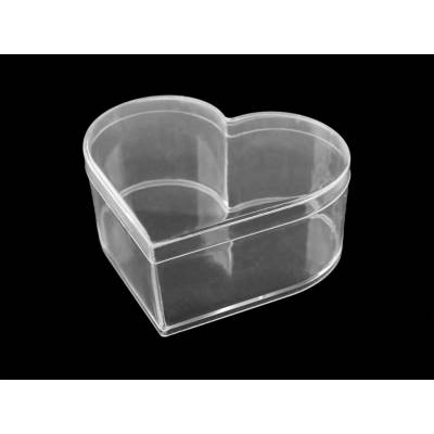 Stoklasa Plastová krabička / box s víkem srdce 9,5x11x4,5 cm Balení: 1 ks, Varianta: transparent transparent