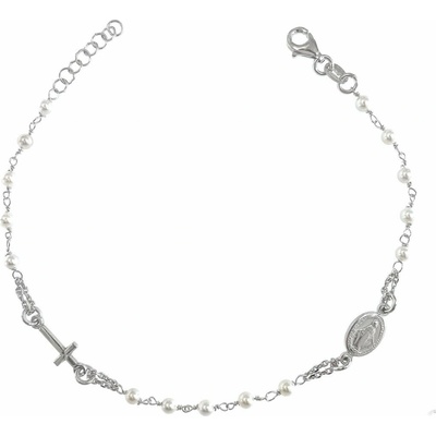 INFINITYSILVER Strieborný ružencový náramok perlový N8010520318+
