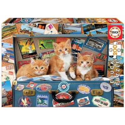 Educa Пъзел Educa - Котенца на път, 200 части (EDU18065)