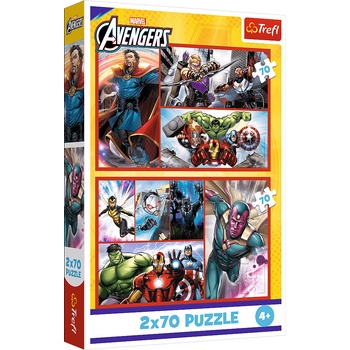 Trefl - Puzzle 2x70 Marvel: Become a hero - 40 - 99 piese