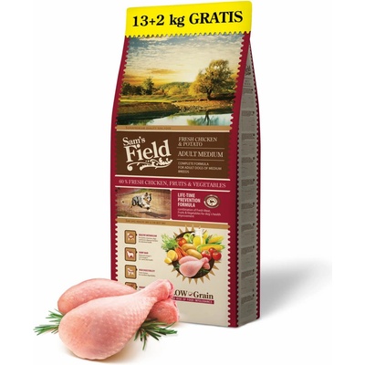 Sam's Field Low Grain Adult Medium Chicken & Potato 15 kg