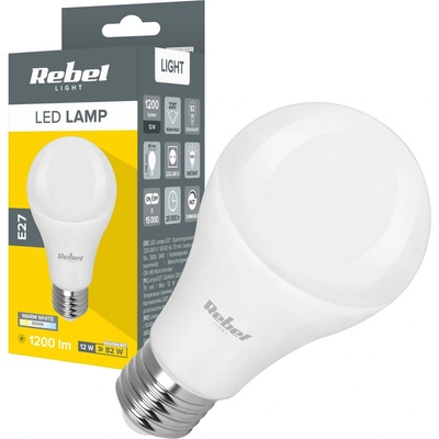 Rebel žiarovka LED E27 12W A60 biela teplá