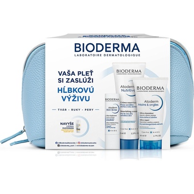 Bioderma Atoderm Bioderma Atoderm Nutritive denný krém pre suchú a citlivú pokožku 40 ml + Bioderma Atoderm Krém na Ruce & Nehty krém na ruky pre veľmi suchú citlivú a atopickú pokožku 50 ml + Bioderm