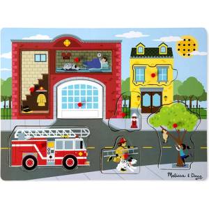 Melissa & Doug 10736 Около пожарната пъзел и звуци (000772107365)