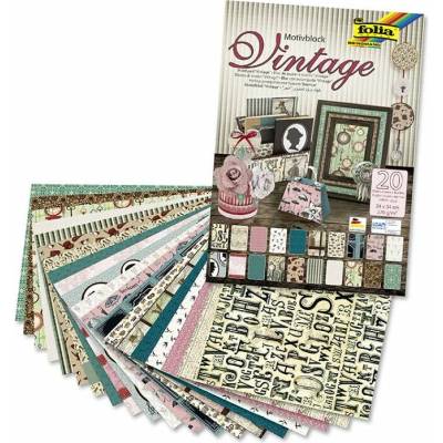 Kreativní papír Folia Vintage II 24 x 34 cm / 20 listů