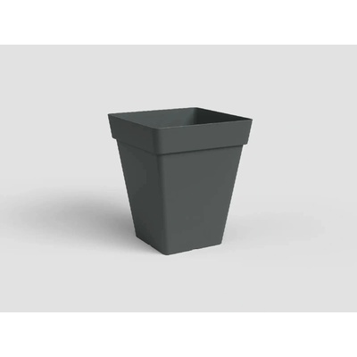 Artevasi Květináč CAPRI čtvercový 50cm plast tm.šedá antracit