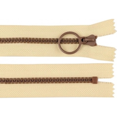 Zip kostěný 20cm - béžový