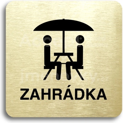 ACCEPT Piktogram zahrádka II - zlatá tabulka - černý tisk bez rámečku