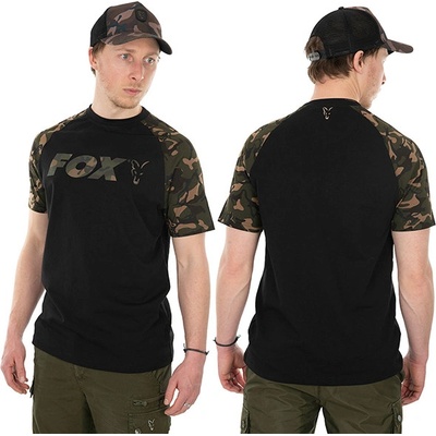 Fox International Fox tričko Black/Camo Raglan T-shirt – Zboží Mobilmania