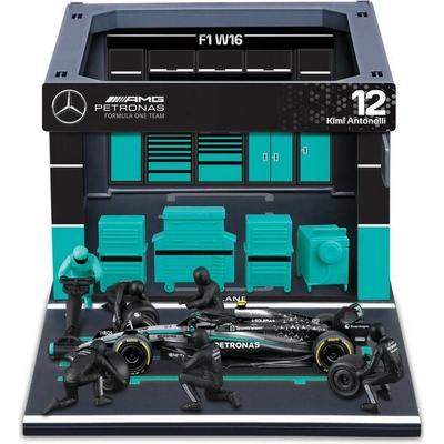 Bburago Mercedes AMG Petronas W16 2025 12 Antonelli Pit Pass Set 1:43