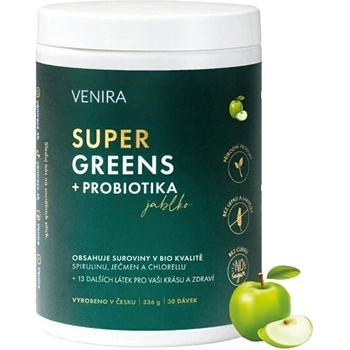 Venira Super Greens jablko prášok na prípravu nápoja na detoxikáciu organizmu a podporu imunity 336 g
