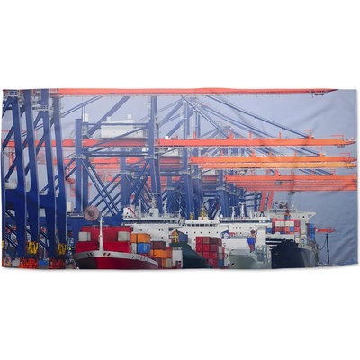 Sablio Uterák Lode v prístave 30 x 50 cm