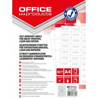 OFFICE PRODUCTS 38 x 21,2 mm bílé 100 listů 65 štítků