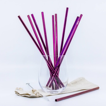 Lily & Glory Purpurová kovová slamka rovná SK.ROV.PP 1ks