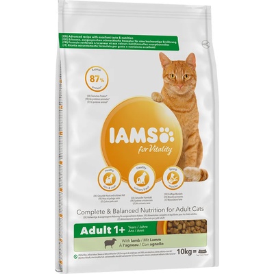 Iams 2x10кг с агнешко Adult IAMS for Vitality суха храна за котки