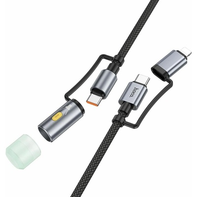 Hoco U138 All-In-One Type C Lightning to Type C Led Light Pd 3A 60W 1,2m černý