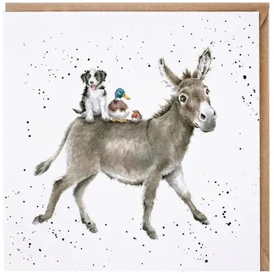 Wrendale Designs Přání Wrendale Designs "The Donkey Ride ", 15x15 cm - Oslík