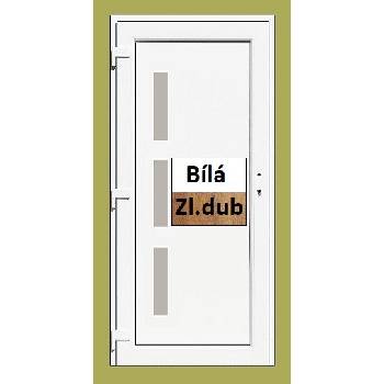 Soft Julie Vonkajšie vchodové dvere zlatý dub/bílá 98x198 cm ľavé