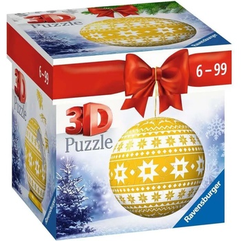 Ravensburger - Puzzle 3D Puzzleball Yellow Christmas ornament with a Norwegian pattern - 40 - 99 piese