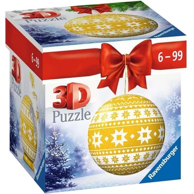 Ravensburger - Puzzle 3D Puzzleball Yellow Christmas ornament with a Norwegian pattern - 40 - 99 piese