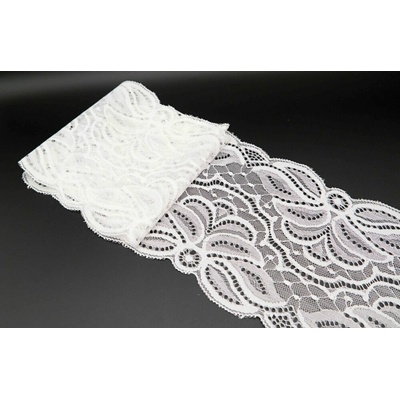Silonová čipka - vsadka - biela - šírka 14 cm