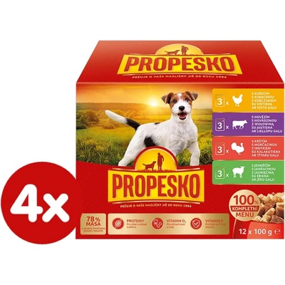 Propesko kura hovädzie morka jahňa 4 x 12 x 100 g
