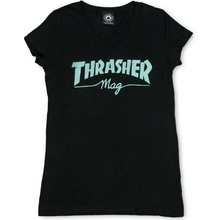 Thrasher GIRLS MAG LOGO V-NECK Black