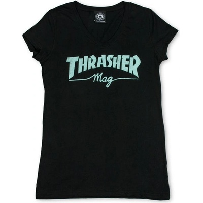 Thrasher GIRLS MAG LOGO V-NECK Black