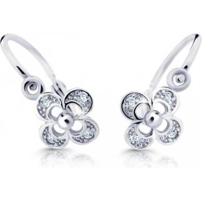 Cutie Diamonds dětské náušnice z bílého zlata Čtyřlístek s brilianty DC2200-10-00-X-2