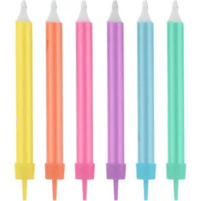 Godan Свещи за рожден ден - Цветни джъмбо 12 бр