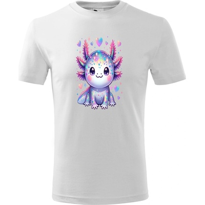 Stymio detské tričko Farebný axolotl biele