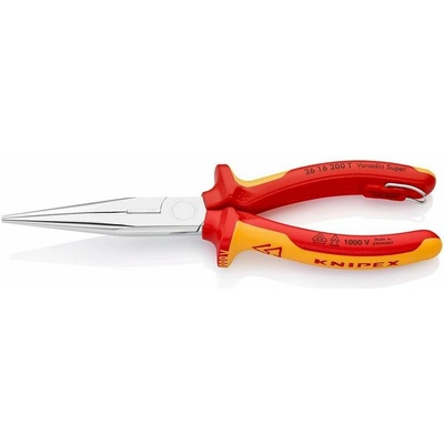 Kliešte KNIPEX 26 16 200 T – 200 mm, polgulaté, rovné, úzke, CrV, VDE 1000V