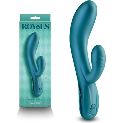 Вибратор с клитор стимулатор, кралска наслада, 19, 3см. - Royals Regent Green (NSTOYS1062)