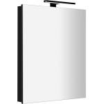 SAPHO Greta - Огледален шкаф с LED осветление 60x70x14 см, 1 врата, панти отдясно, матово черно GR065-0035 (GR065-0035)