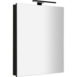 SAPHO Greta - Огледален шкаф с LED осветление 60x70x14 см, 1 врата, панти отдясно, матово черно GR065-0035 (GR065-0035)
